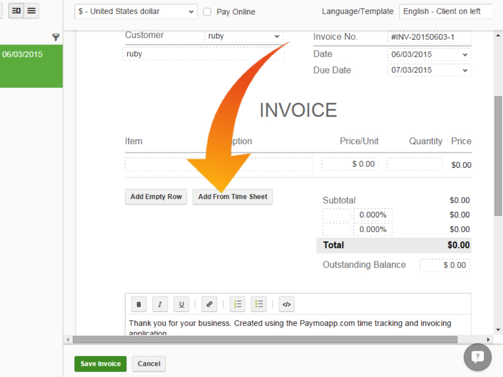 The time-tracking and invoicing workflows are well integrated so you can add timesheet data right into the invoice.