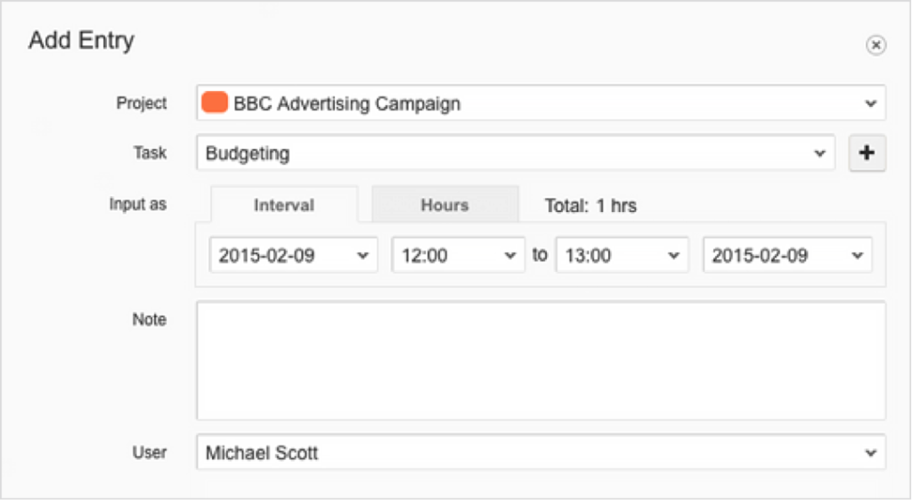 Missed to start timer? Manually add time in the timesheet.