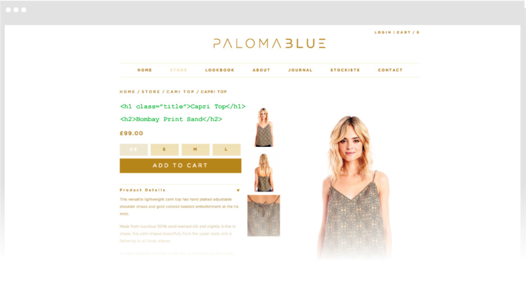 Built-in onpage SEO tools make it easy to create optimized tags.