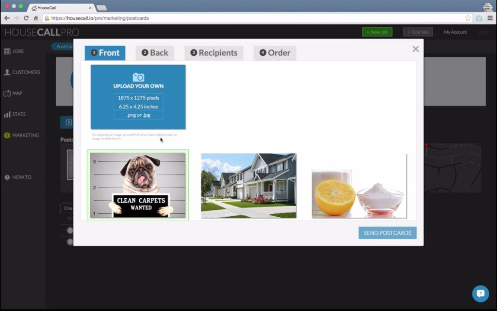 Create thank-you postcards fast and delight customer for effective CRM.