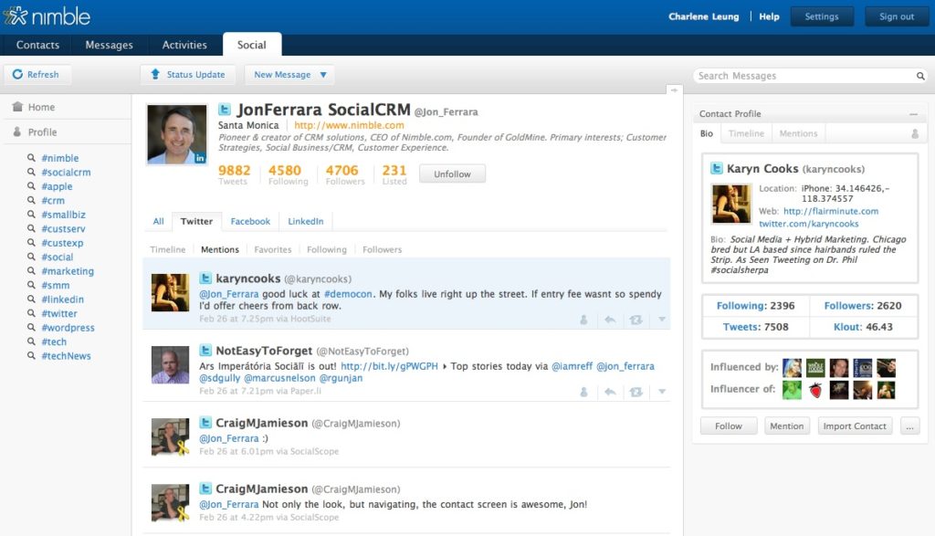 Nimble dashboard