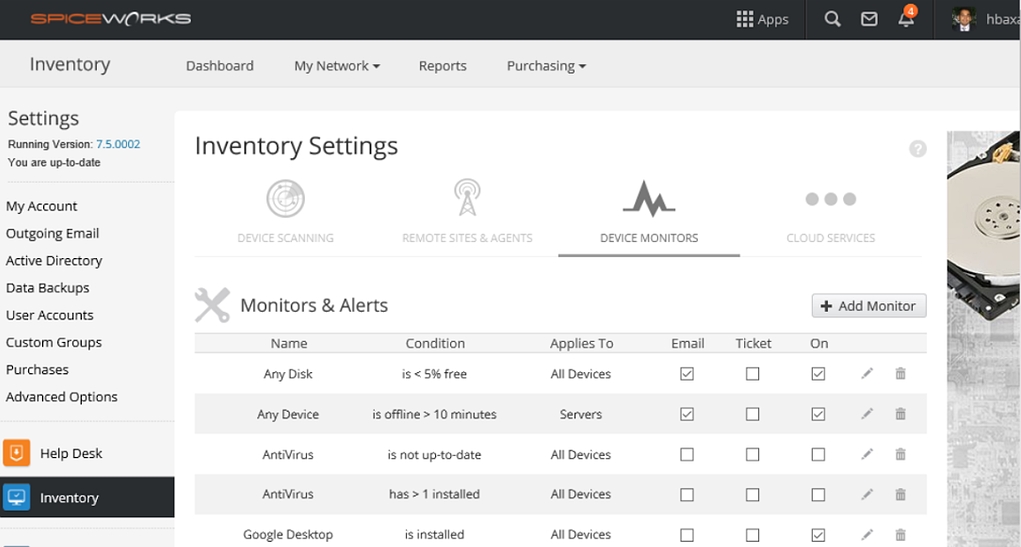 Spiceworks Dashboard