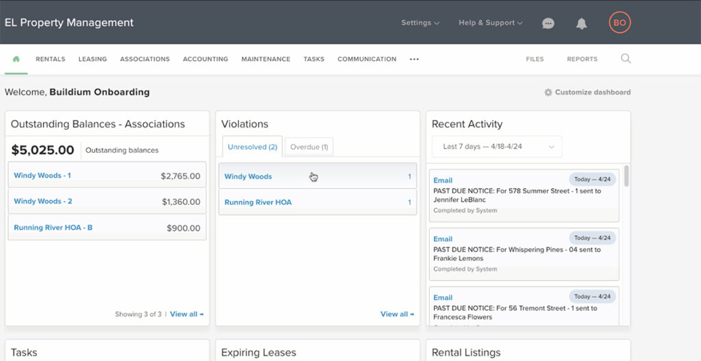 Buildium records management