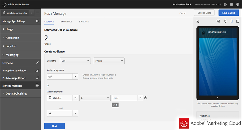adobe marketing dashboard
