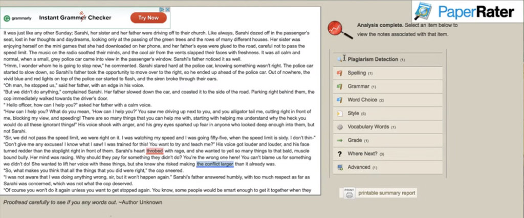 PaperRater dashboard
