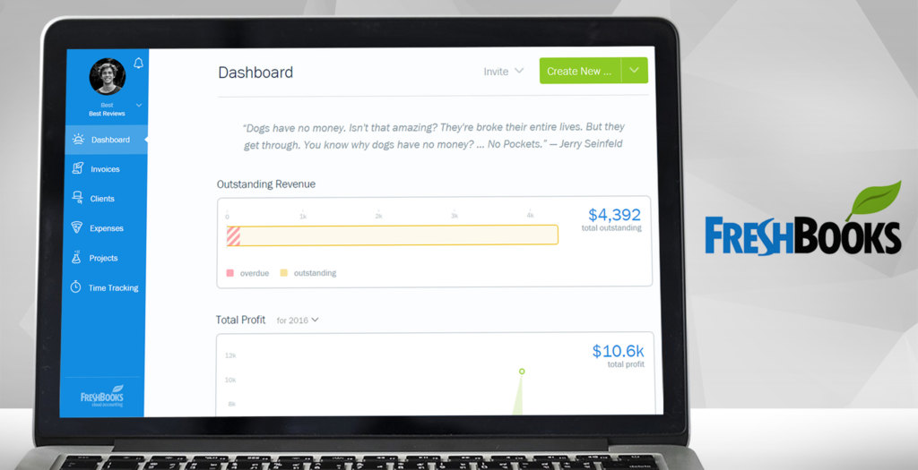 freshbooks dashboard example