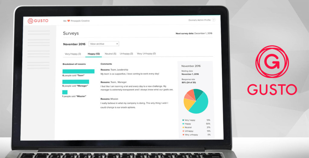 gusto dashboard example