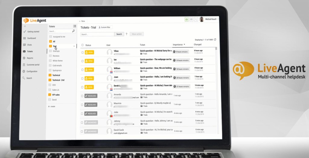 liveagent dashboard example