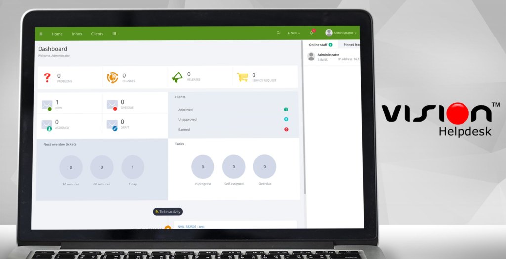vision helpdesk dashboard example