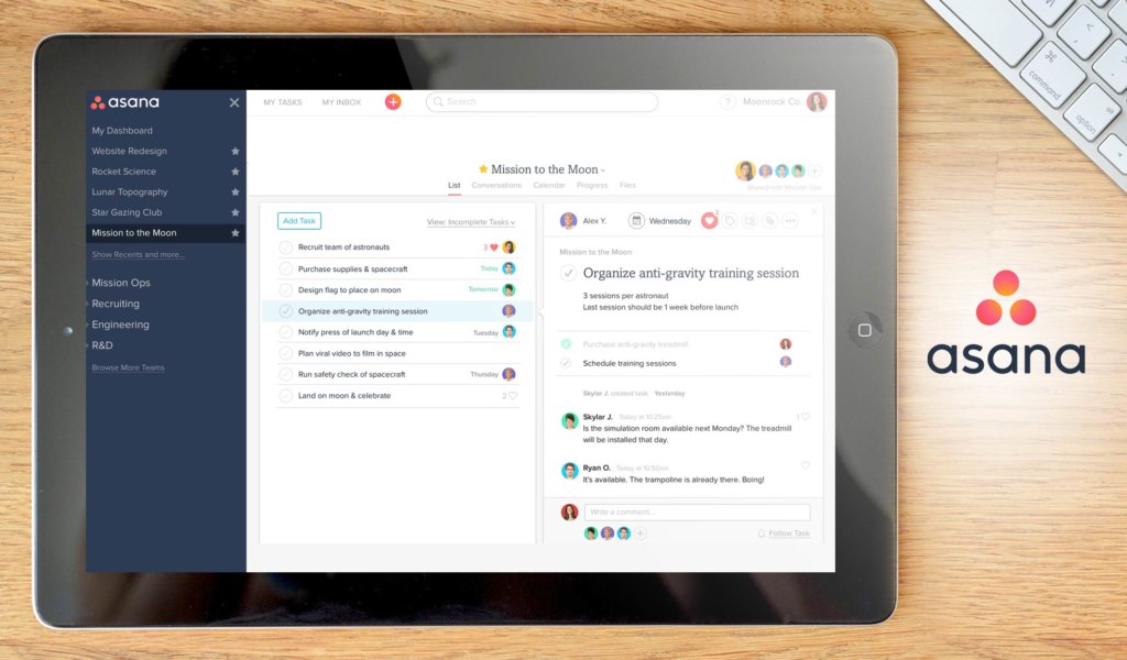 asana dashboard example