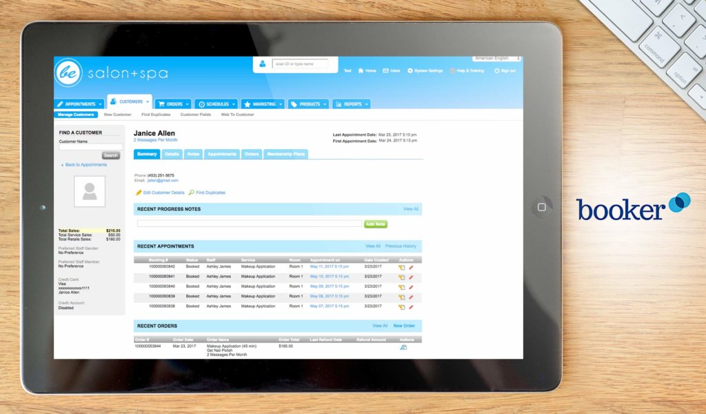 booker dashboard example