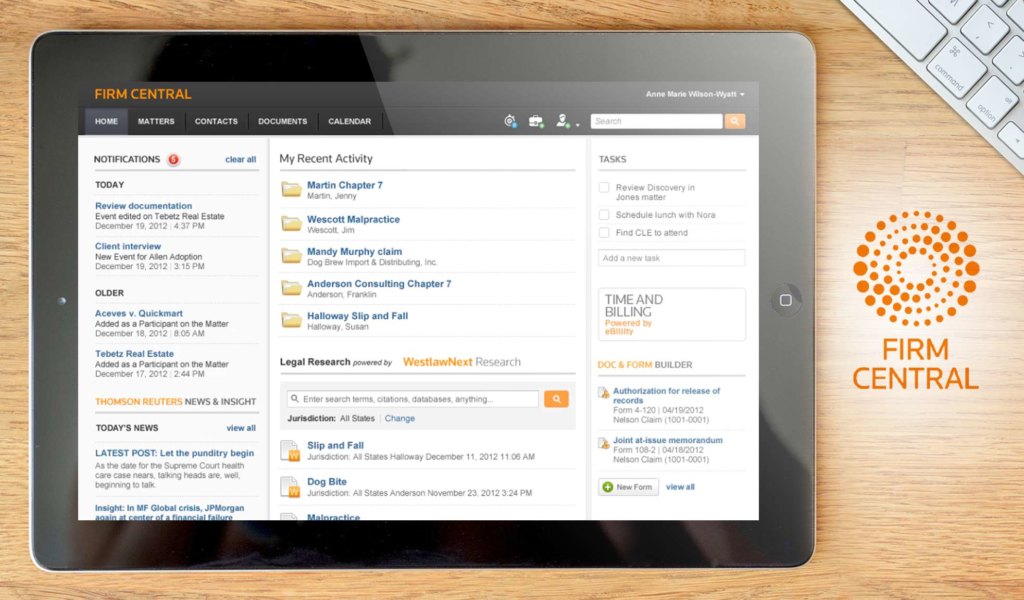 firm central dashboard example