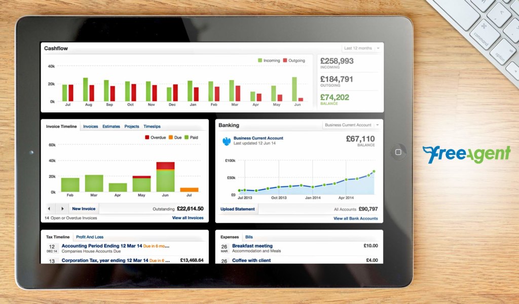 FreeAgent dashboard 