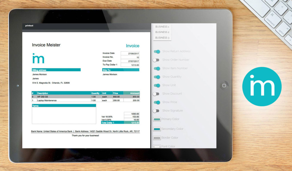 invoice meister dashboard