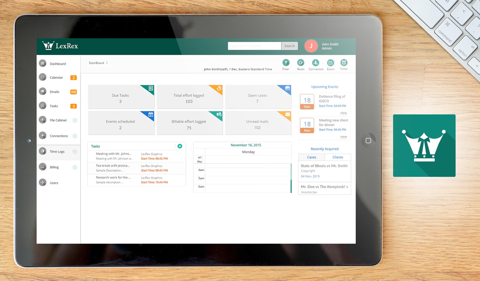 Lexrex dashboard