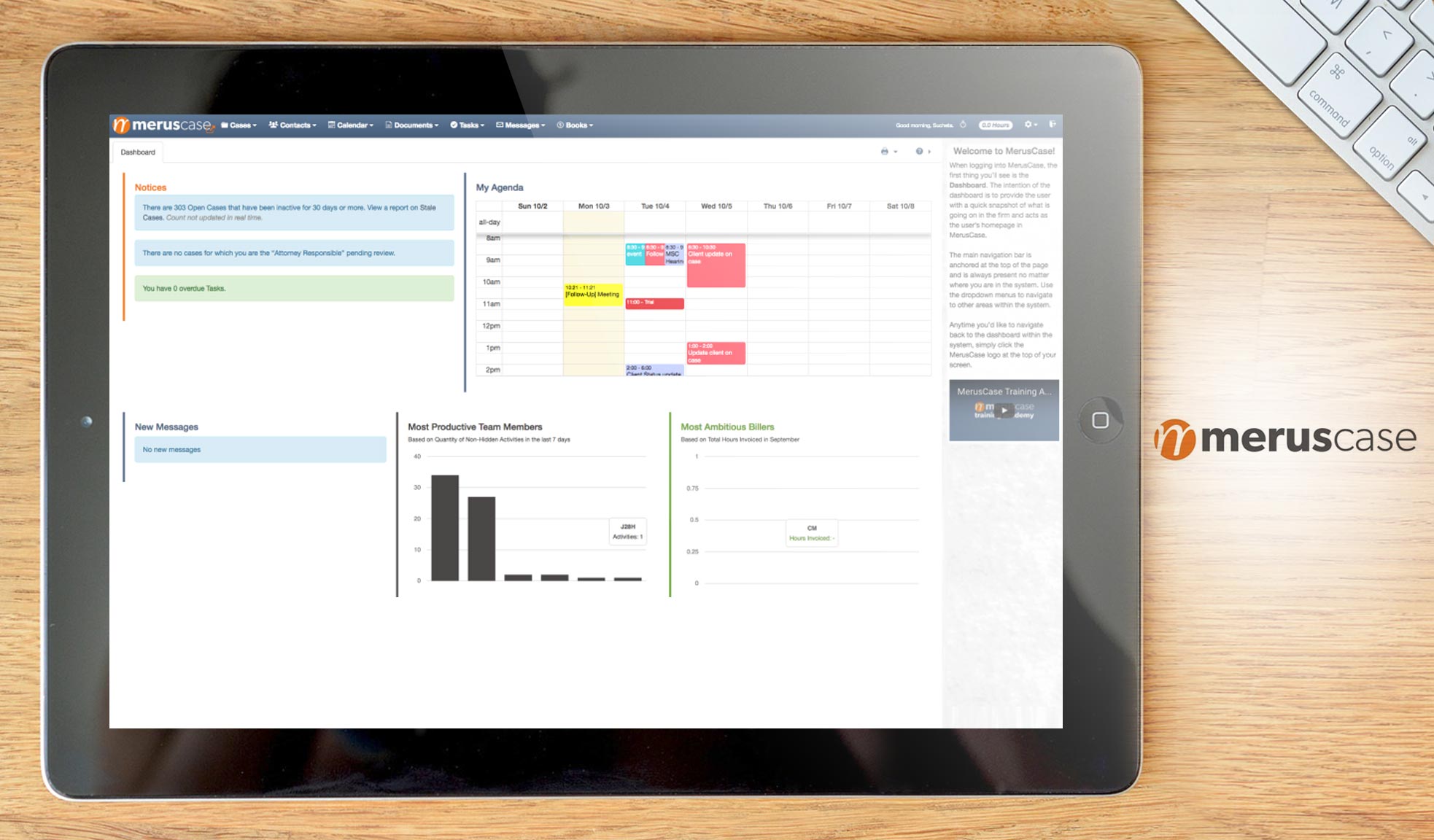 MerusCase dashboard