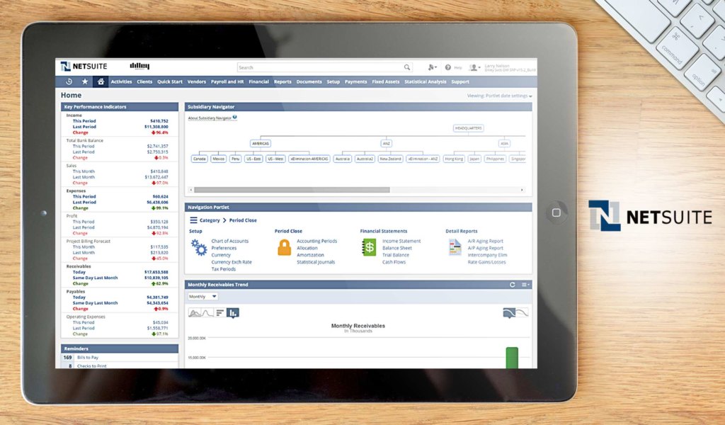 NetSuite dashboard example