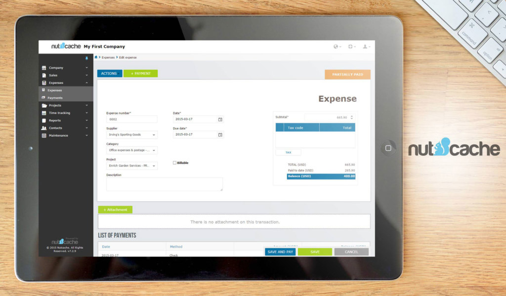 nutcache dashboard example