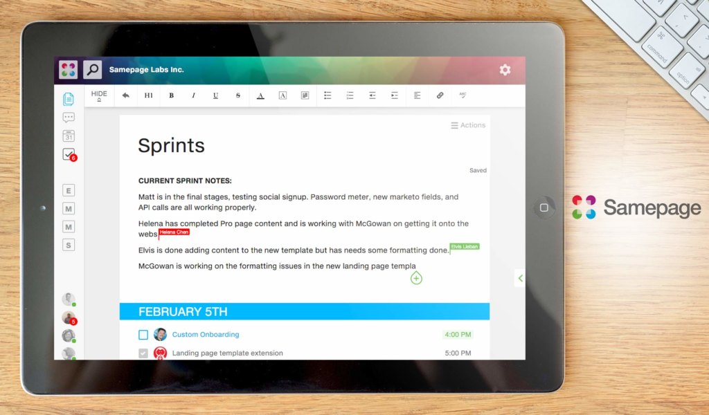 samepage dashboard example
