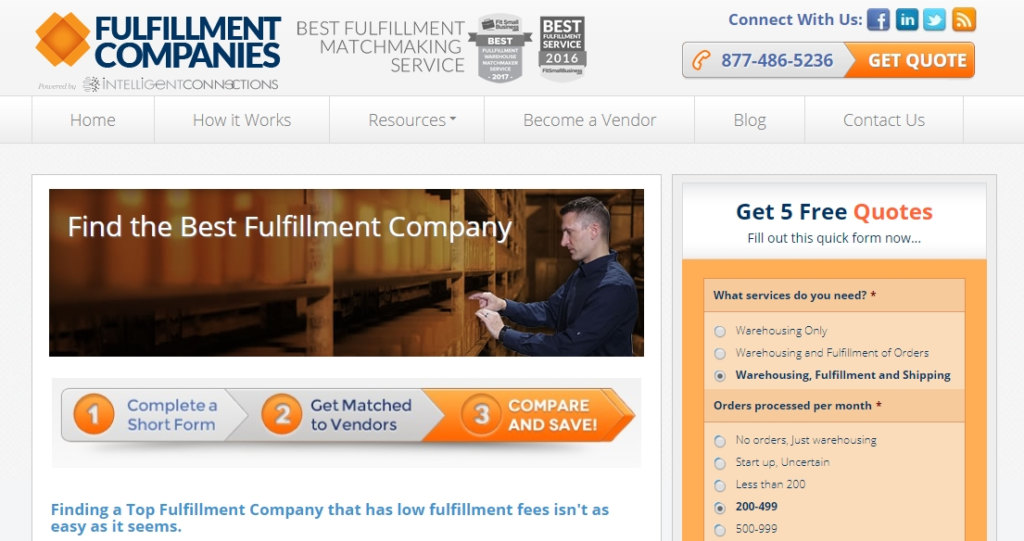 fulfillment companies homepage