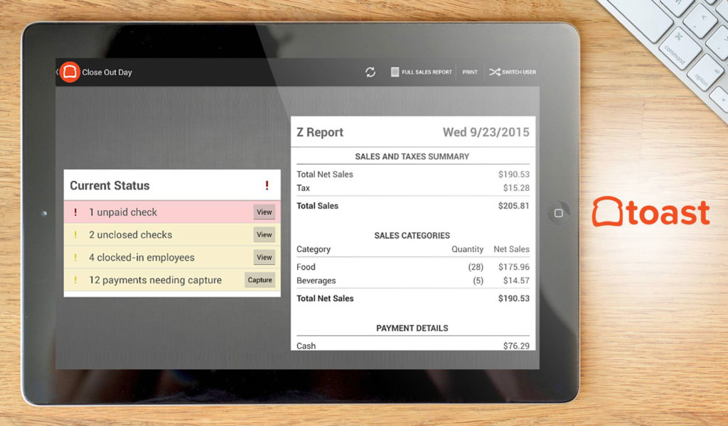 toast dashboard example
