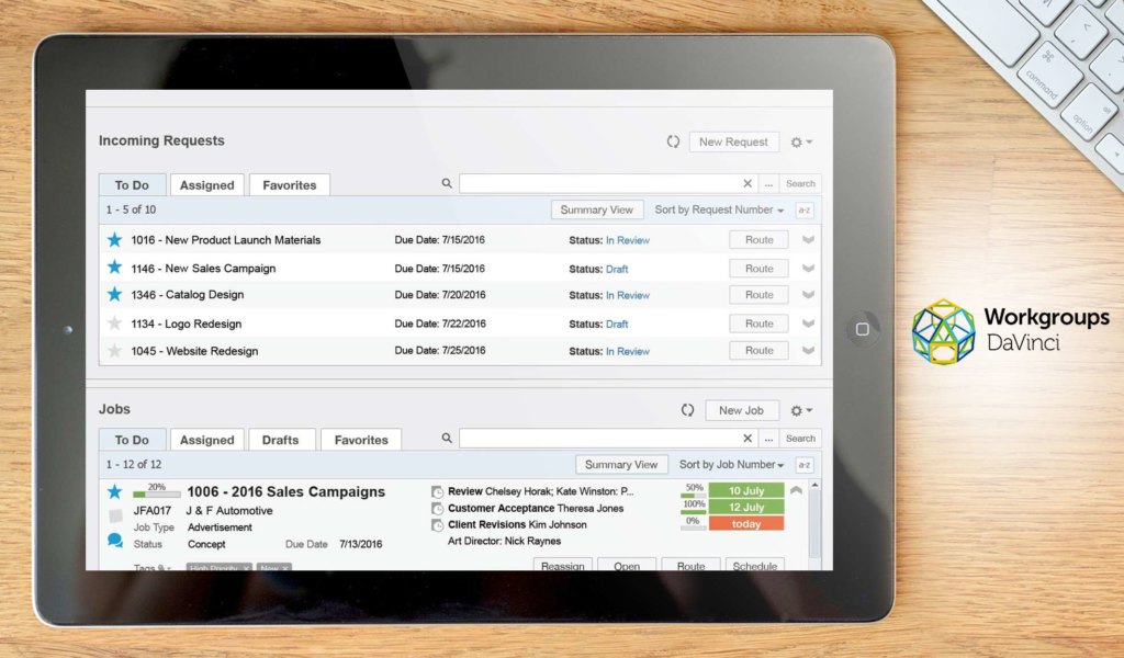 workgroups davinci dashboard example