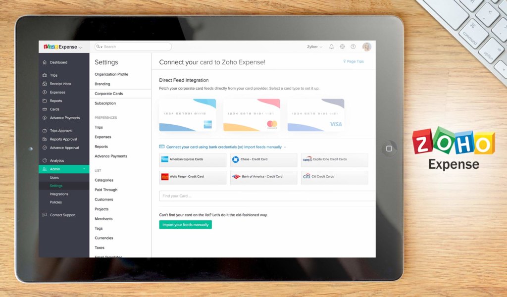 zoho expense dashboard example