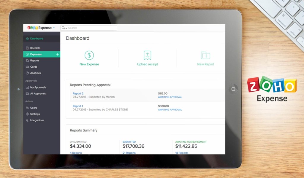 zoho expense dashboard