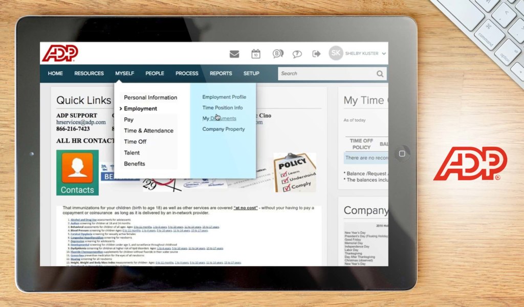 adp workforce now dashboard example