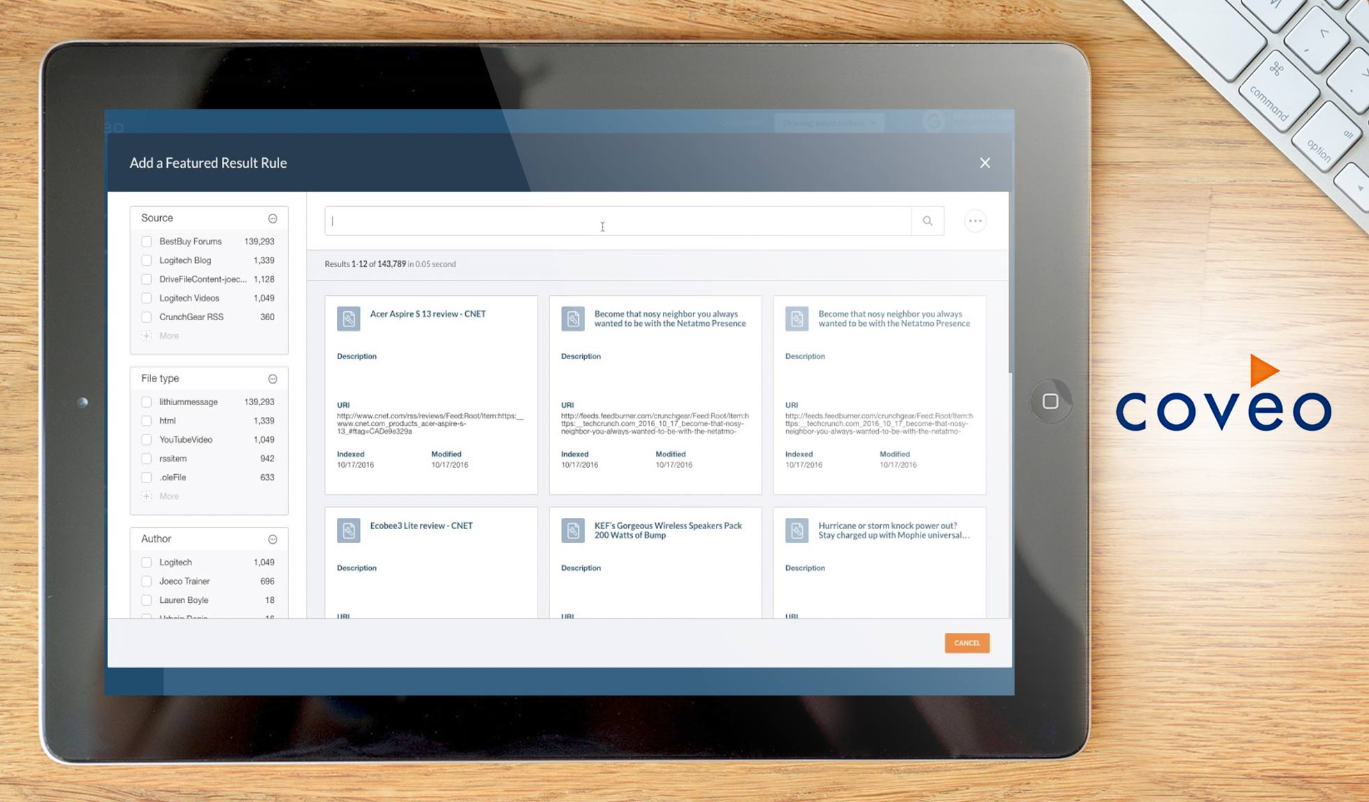 Coveo dashboard example
