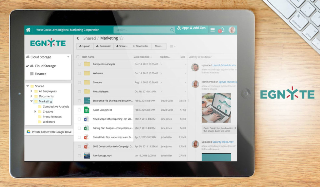 egnyte dashboard example