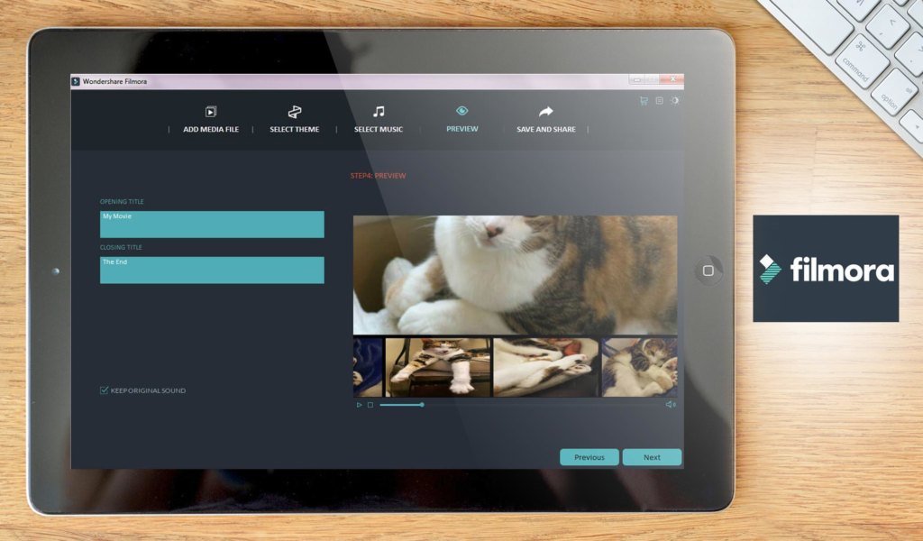 filmora dashboard example