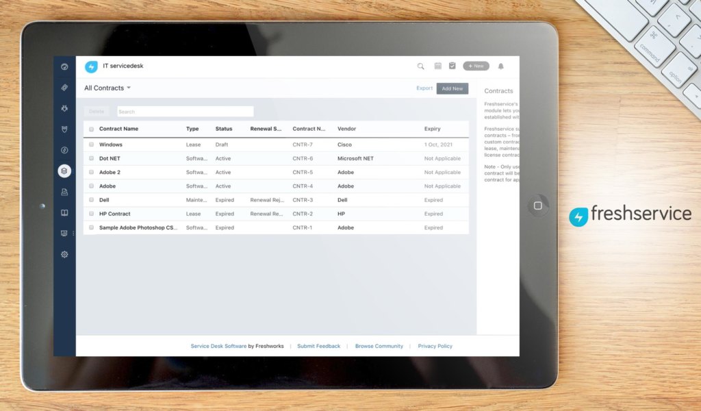 freshservice dashboard example