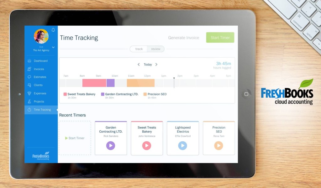 FreshBooks dashboard example