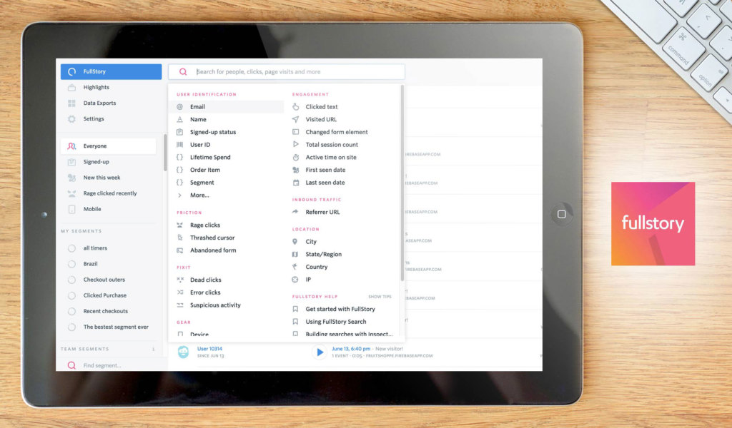 fullstory dashboard example