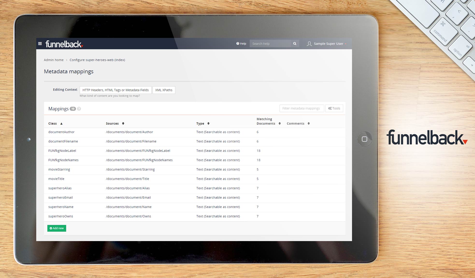 Funnelback dashboard example