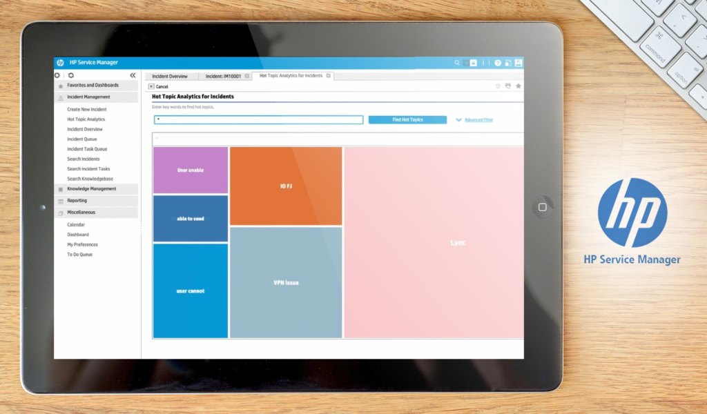 hp service manager dashboard example