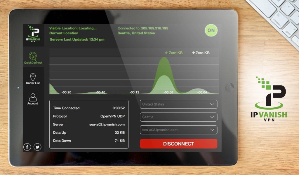IPVanish dashboard