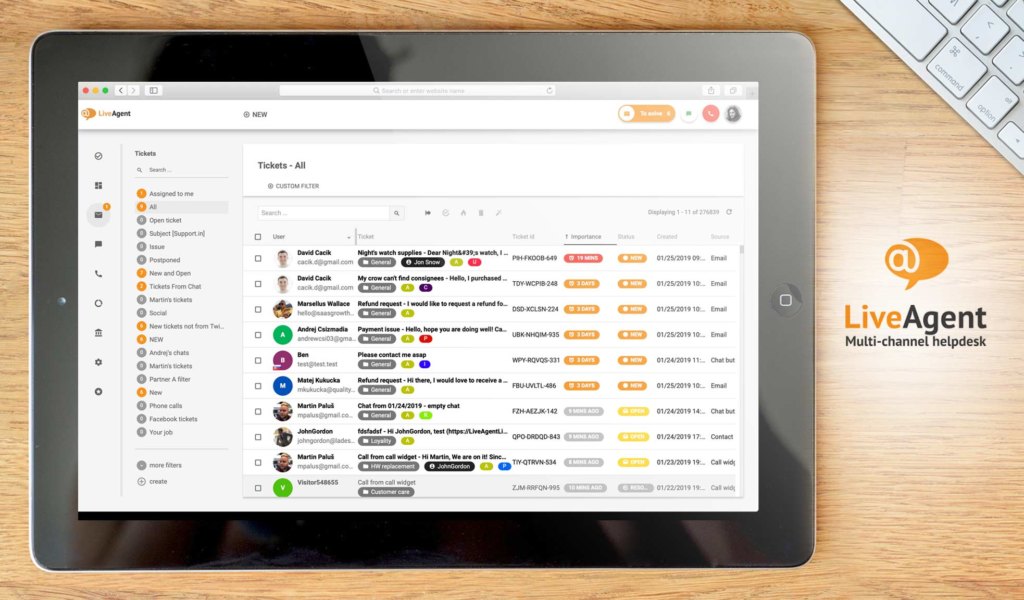 liveagent dashboard example