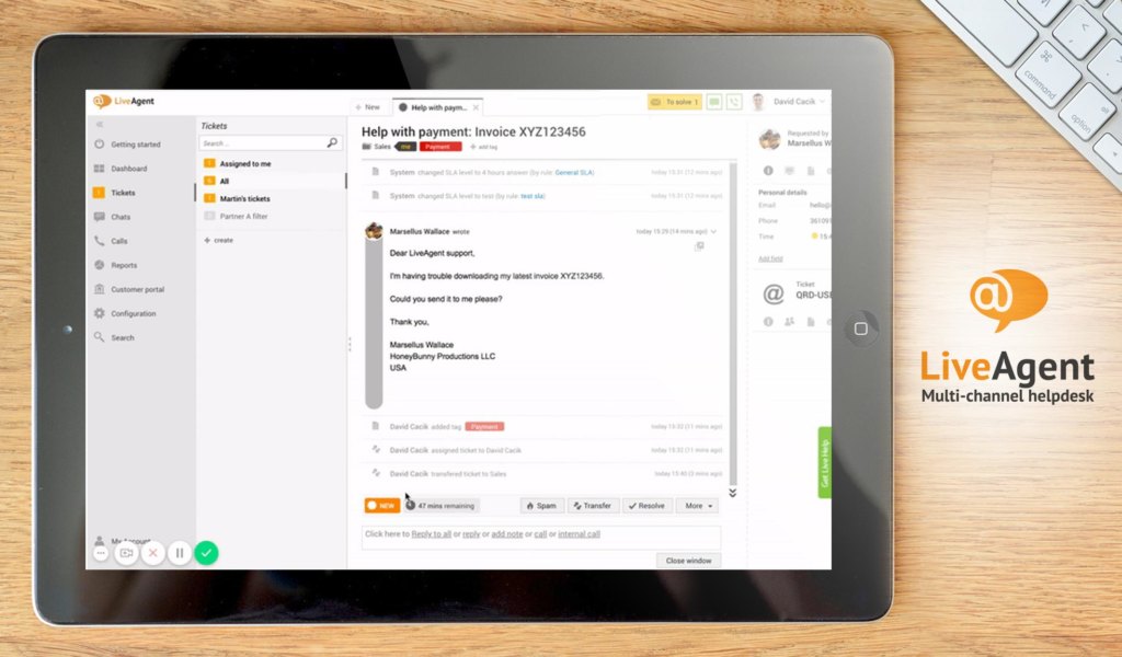 liveagent dashboard example