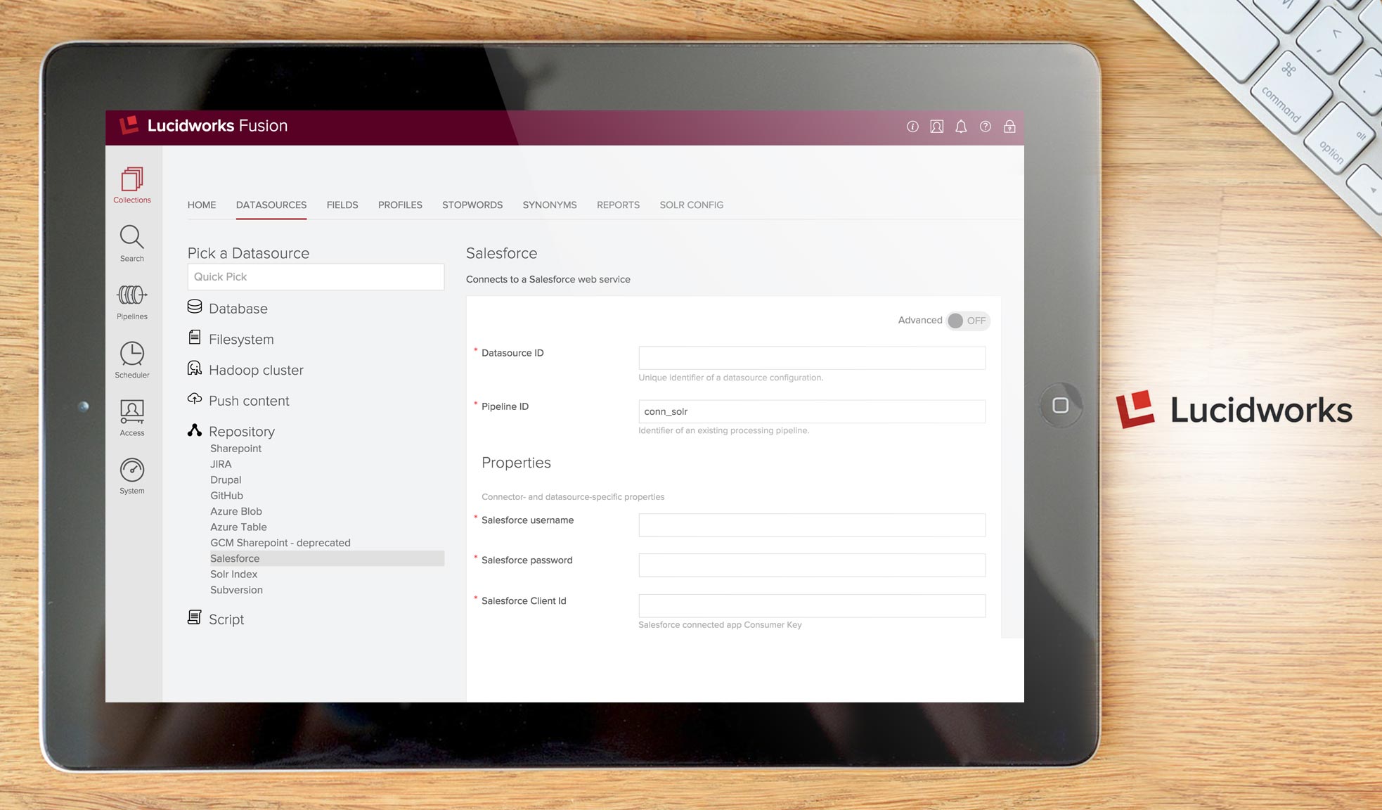 LucidWorks dashboard example