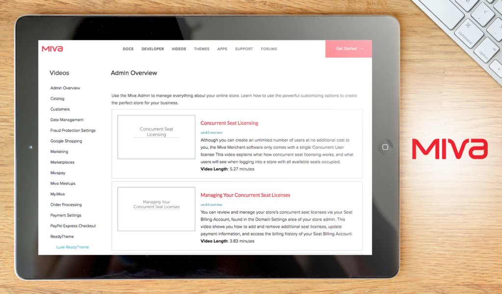 miva merchant dashboard example