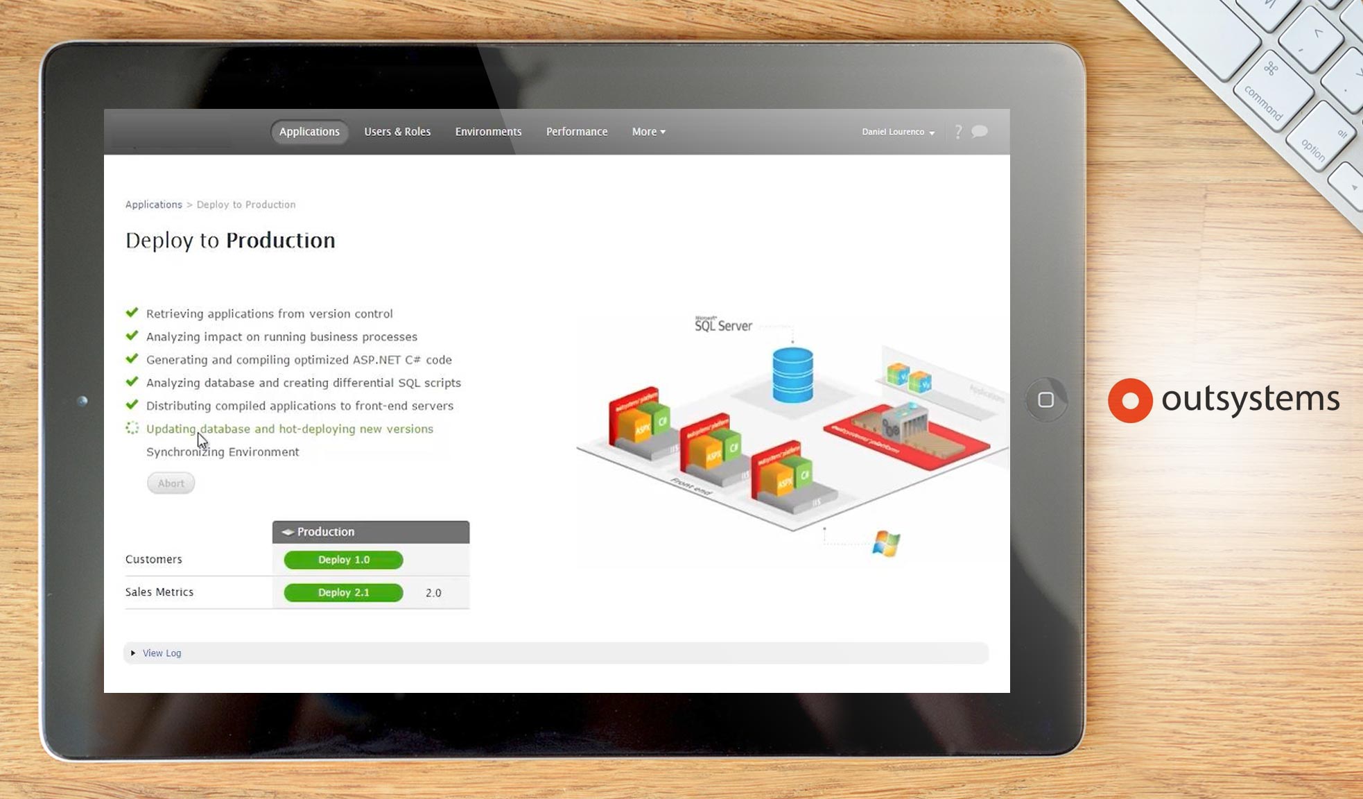 OutSystems dashboard