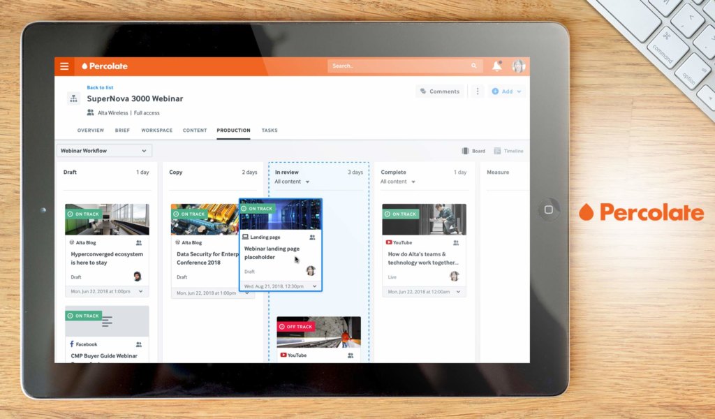 Percolate dashboard