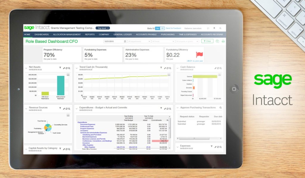 sage intacct dashboard example