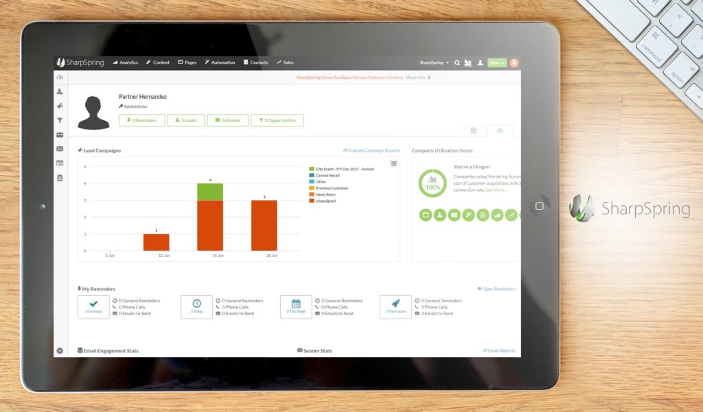 sharpspring dashboard example