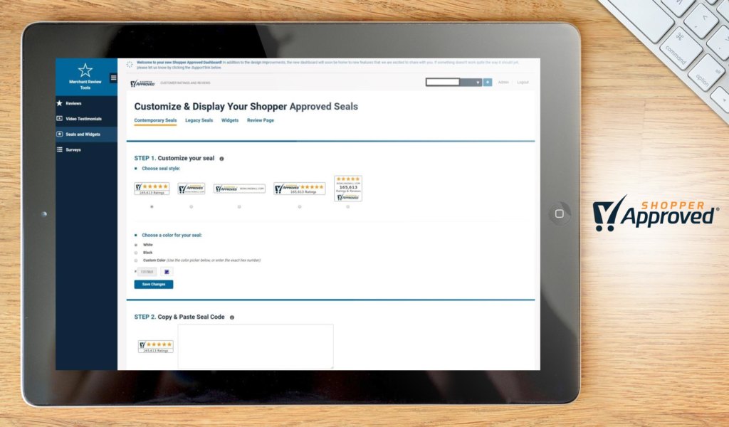 shopper approved dashboard example