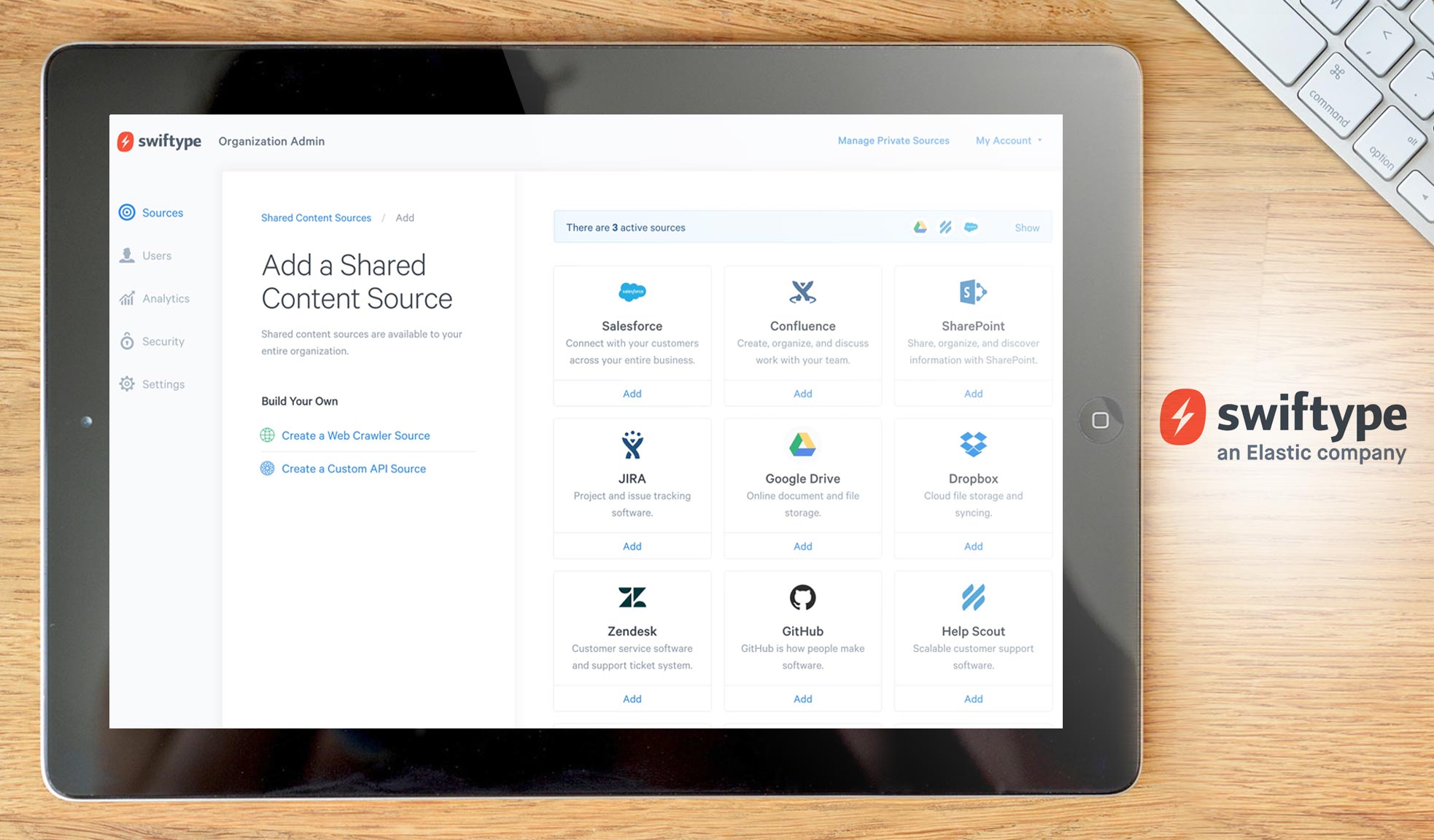 Swiftype Site Search dashboard example