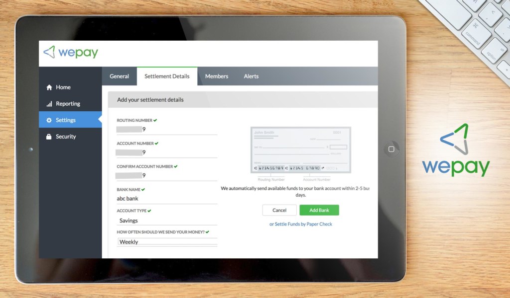 wepay dashboard example