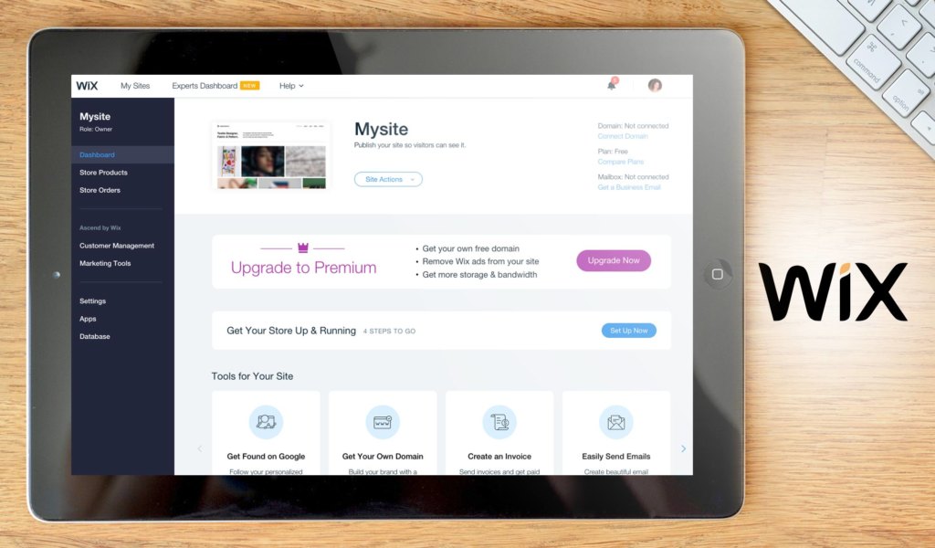 wix dashboard example
